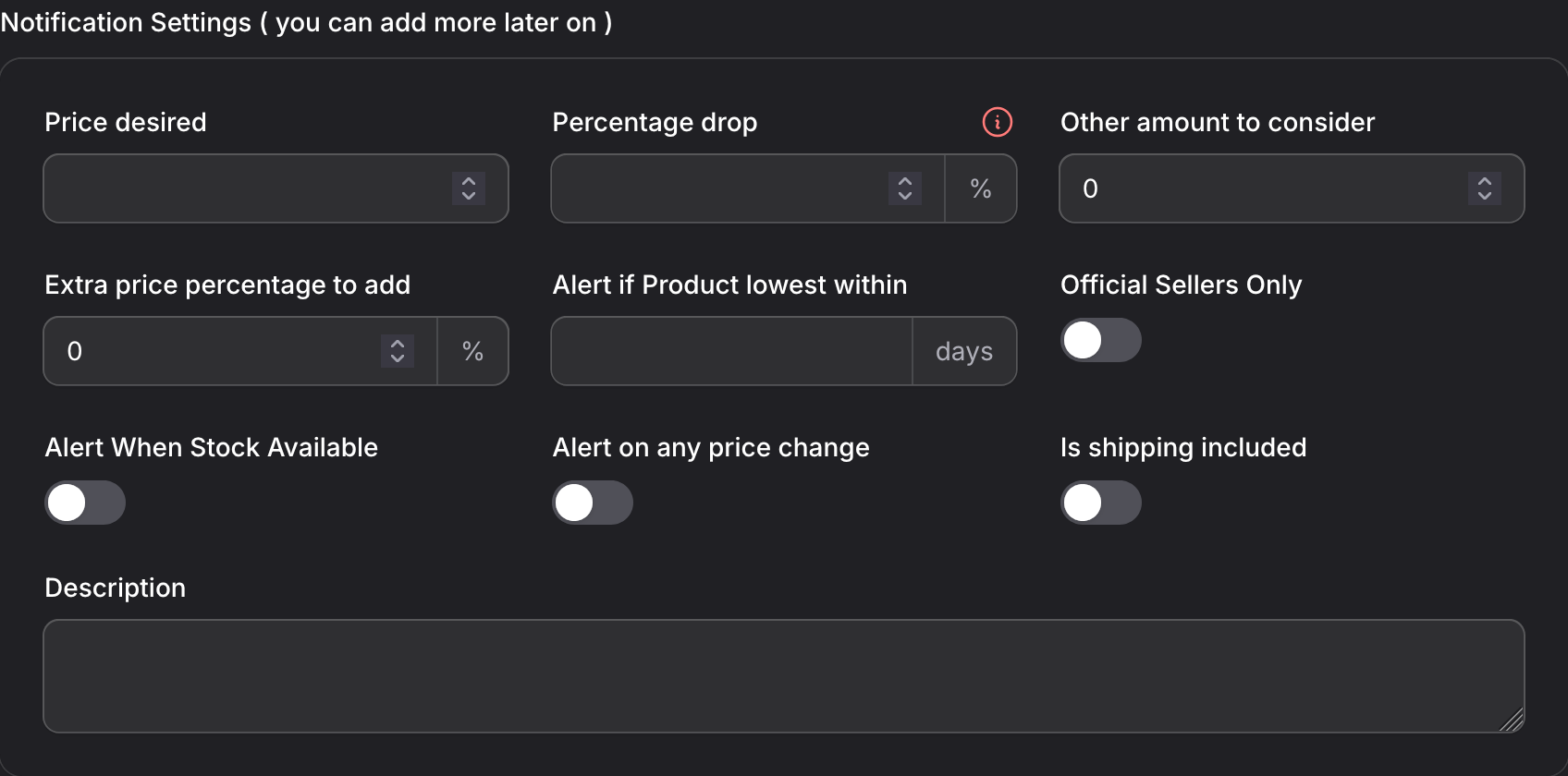 Available Options