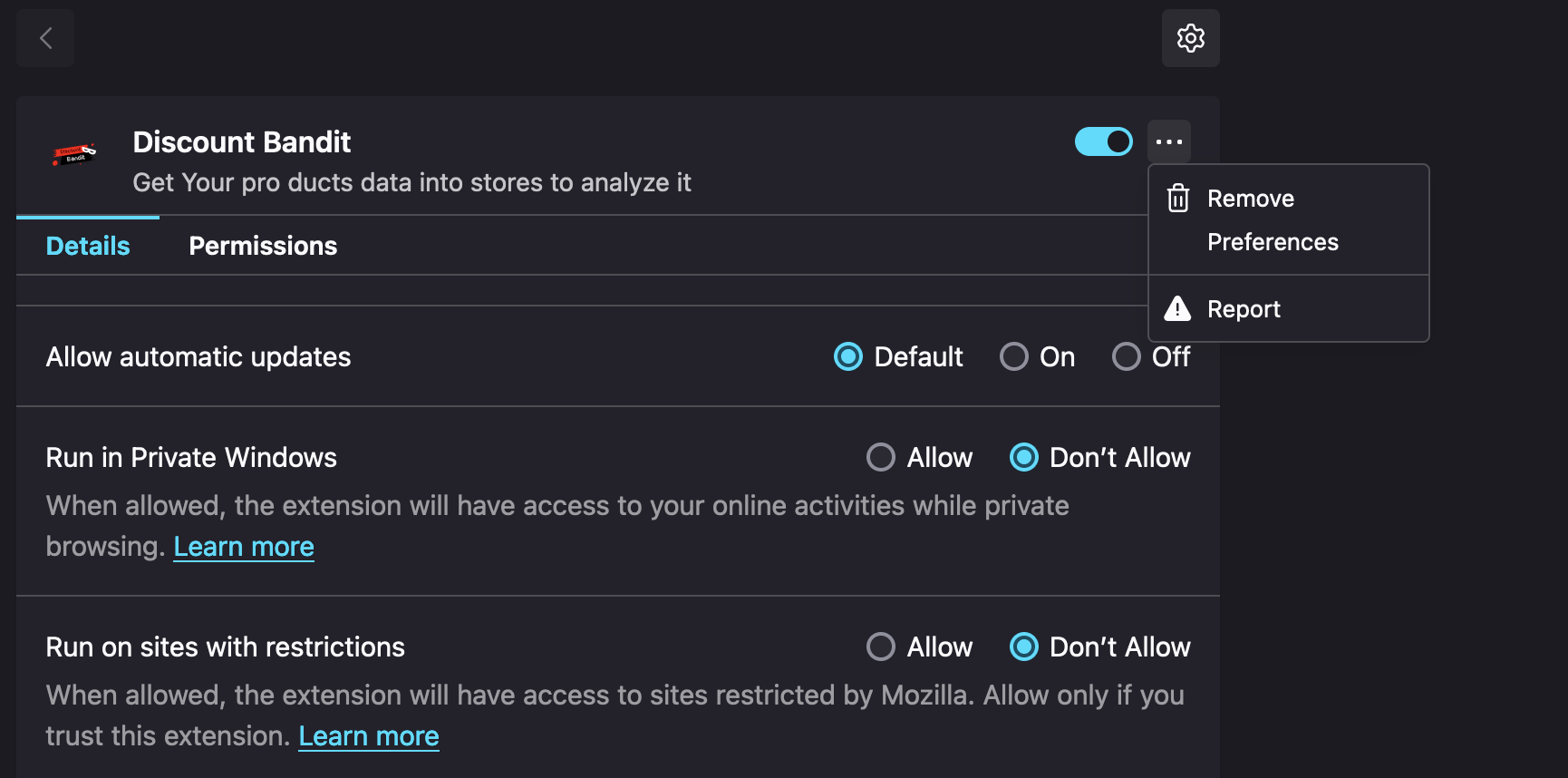 Firefox Option